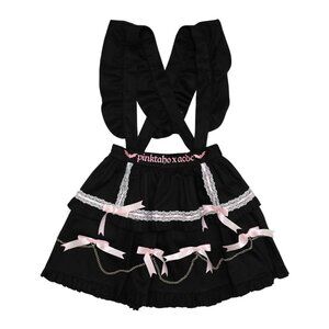 NEW ACDC RAG X Pinktaho Kiss Kill Black Lolita Suspender Skirt